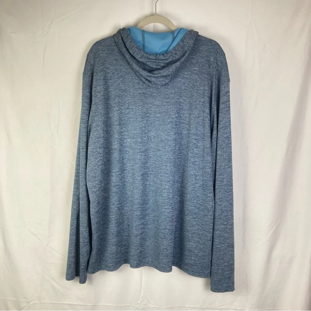 Duluth Trading Co. XL 1/4 Zip Hoodie Shirt Mens Lightweight Blue Activewear EUC - Picture 3 of 6